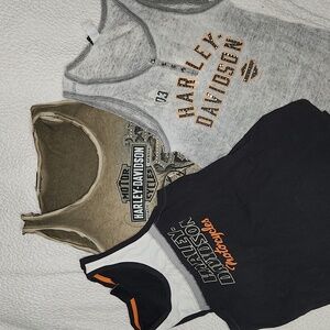 Three Harley Davidson Tank Tops- Womens Size Large